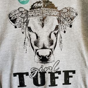 Cowgirl Tuff Cow Gray T-Shirt
